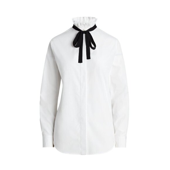 Ralph Lauren Purple Label Andresa Cotton Broadcloth Shirt - Picture 1 of 12